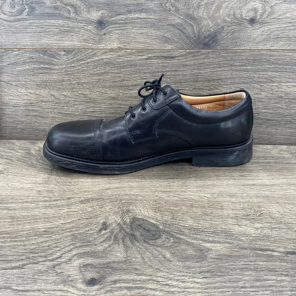 Bostonian Cap Toe Oxford Mens 11 Black Leather Lace Up Dress Shoes 22711